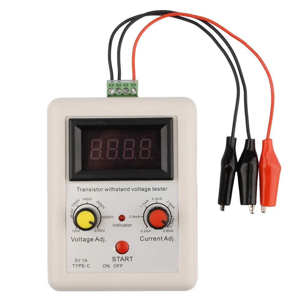 DC120-2700V tranzystor wytrzymujący Tester napięcia rura MOS Tester diodowy regulatora napięcia IGBT z portem TYPE-C klip testowy LCR