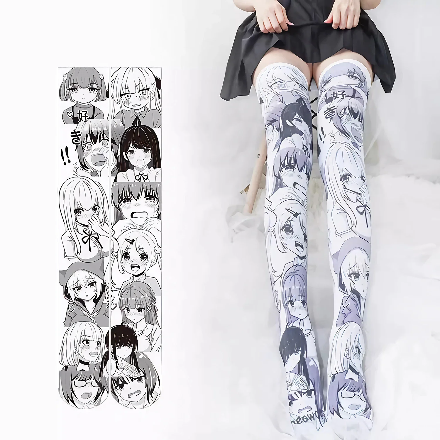 

Cartoon Two-Dimensional Stockings Japanese Anime Girl Sexy Cute Cosplay Over-The-Knee Long Tube Personality Stockings Velvet