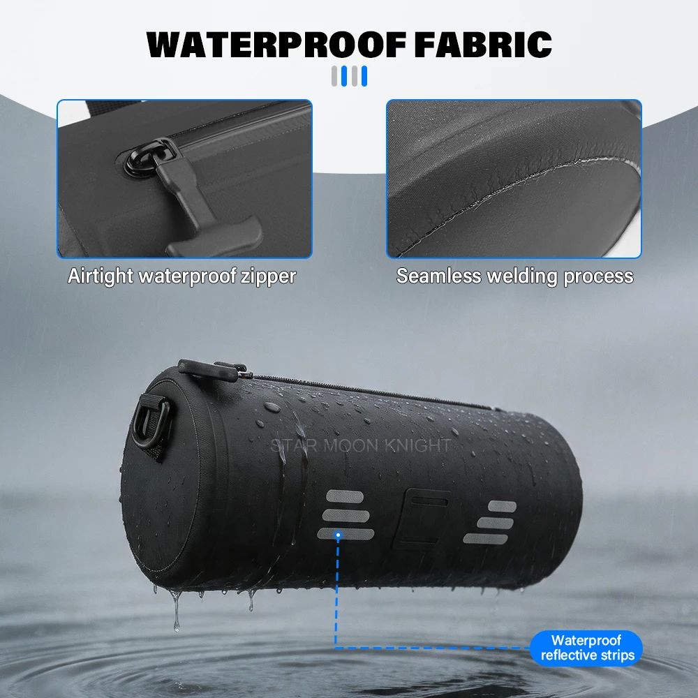 3.8L Multi-purpose Waterproof motorcycle bag Universal for motorcycles/Bike  Handlebar Side Tool Cylinder Bag Tool storage bag
