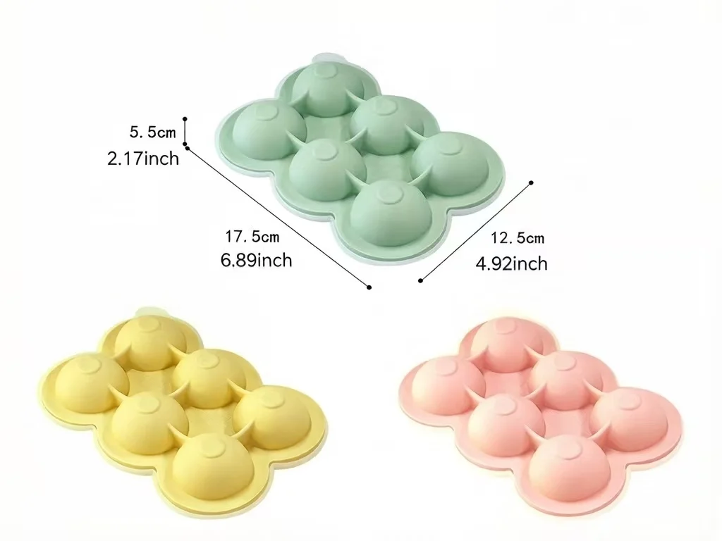Ant Nest Silicone Ice Cube Tray Large 6-Cavity Ice Ball 6-Cavity round Mold for Whiskey round Ice Cube Maker