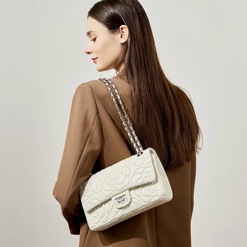 Top Grain Highland Lambskin Shoulder Bag Genuine Leather Quilted Crossbody Purse Luxury Designer Chain Strap High Quality Tote view 2
