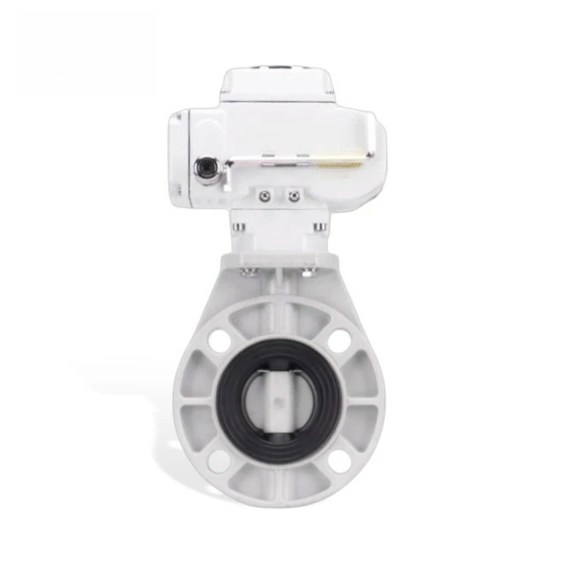 For CPVC Electric Butterfly Valve Water Pipe Wafer High Platform Plastic Chemical Valve Soft Seal Butterfly Valve