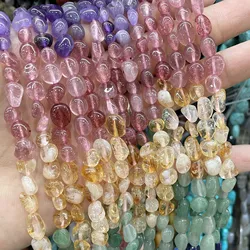 6X8MM Natural Stone Strawberry Quartz Amethyst Citrine Spacer Beads For Jewellery Making DIY Bracelet Necklace Accessories
