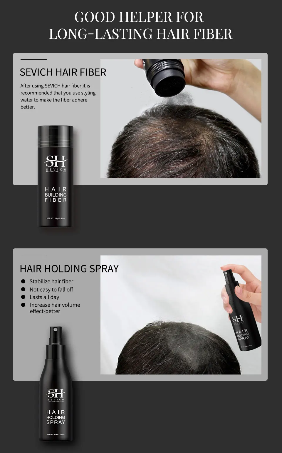 100 ml SEVICH Haarfaser-Styling-Haarhaltespray, Haarspray im neuen Stil, Verdickungsnebel für Männer und Frauen – Detail 6