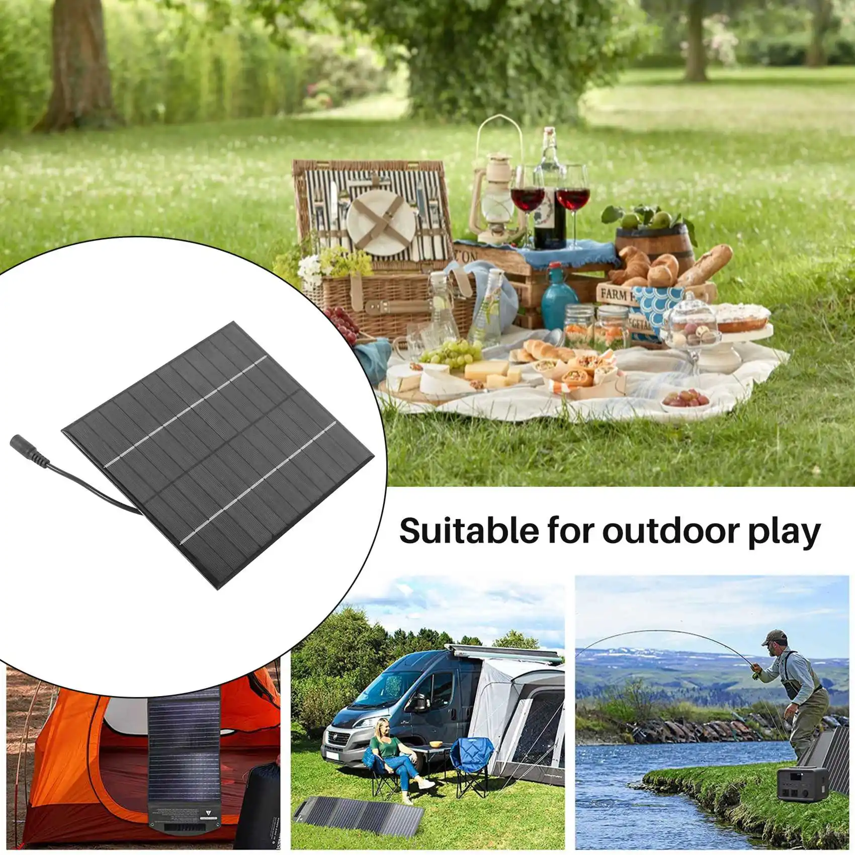 A01E-12V 5.2W Mini Solar Panel Polycrystalline Solar Cells Silicon Epoxy Solar DIY Module System Battery + DC Output