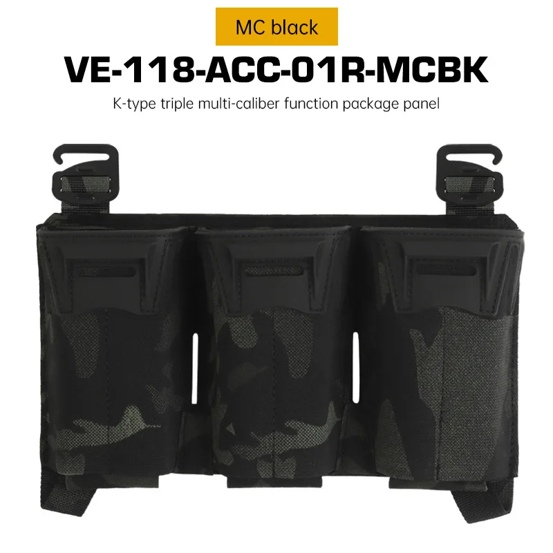 

Tactical Multi-caliber Triple Mag Pouch M4 5.56 7.62x39 PCC 9mm Extended Glock Mags Front Placard G Hook MOLLE Bag Hunting Agili
