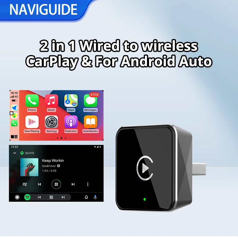 

Wireless CarPlay Dongle Wireless 2in1 Android Auto Adapter AI Smart Box Car Intelligent Systems For Car With Wired CarPlay