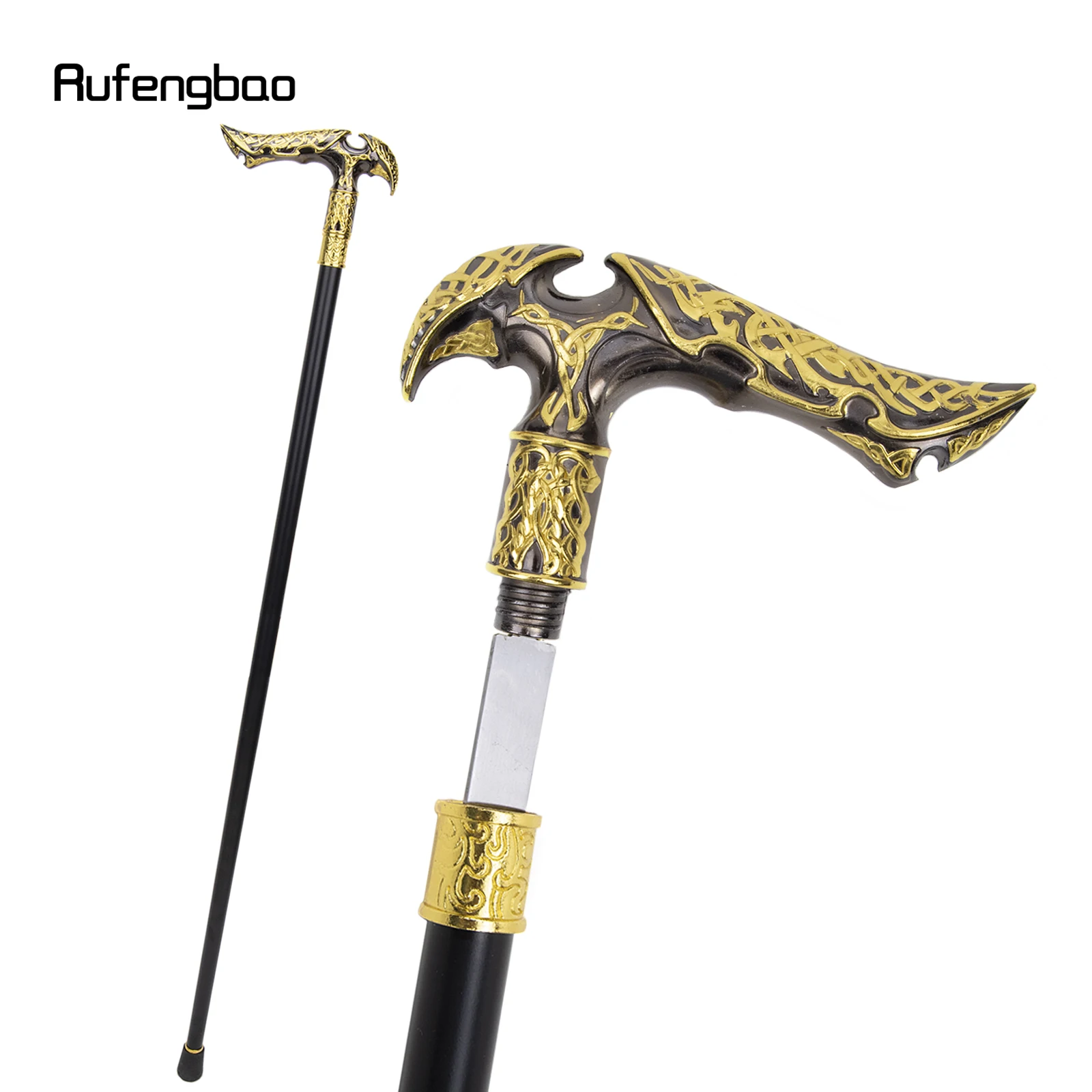 Gold Schwarz Luxus Typ Einzigen Gemeinsamen Spazierstock mit Versteckte Platte Selbstverteidigung Mode Cane Platte Cosplay Crosier Stick 93cm