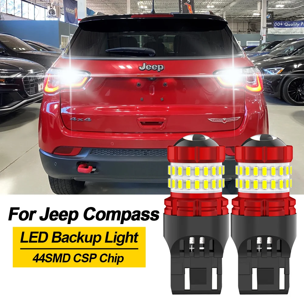 

BMTxms 2X 7440 T20 W21W T15 W16W 921 LED Reverse Light Blub Backup Lamp For JEEP Compass 2007-2019 2011 2012 2013 2014 2015 2016
