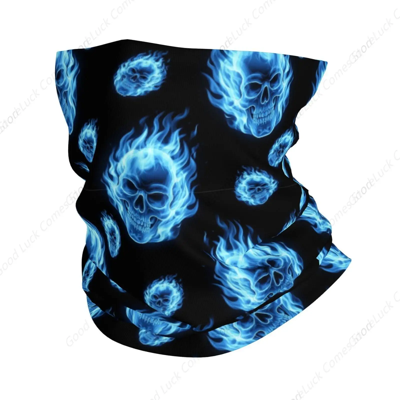 للجنسين الرقبة الجراب الأزياء وشاح أنبوبي للصيد، المشي لمسافات طويلة، الجري، النار المشتعلة الأزرق بارد الجمجمة يندبروف تنفس #2
