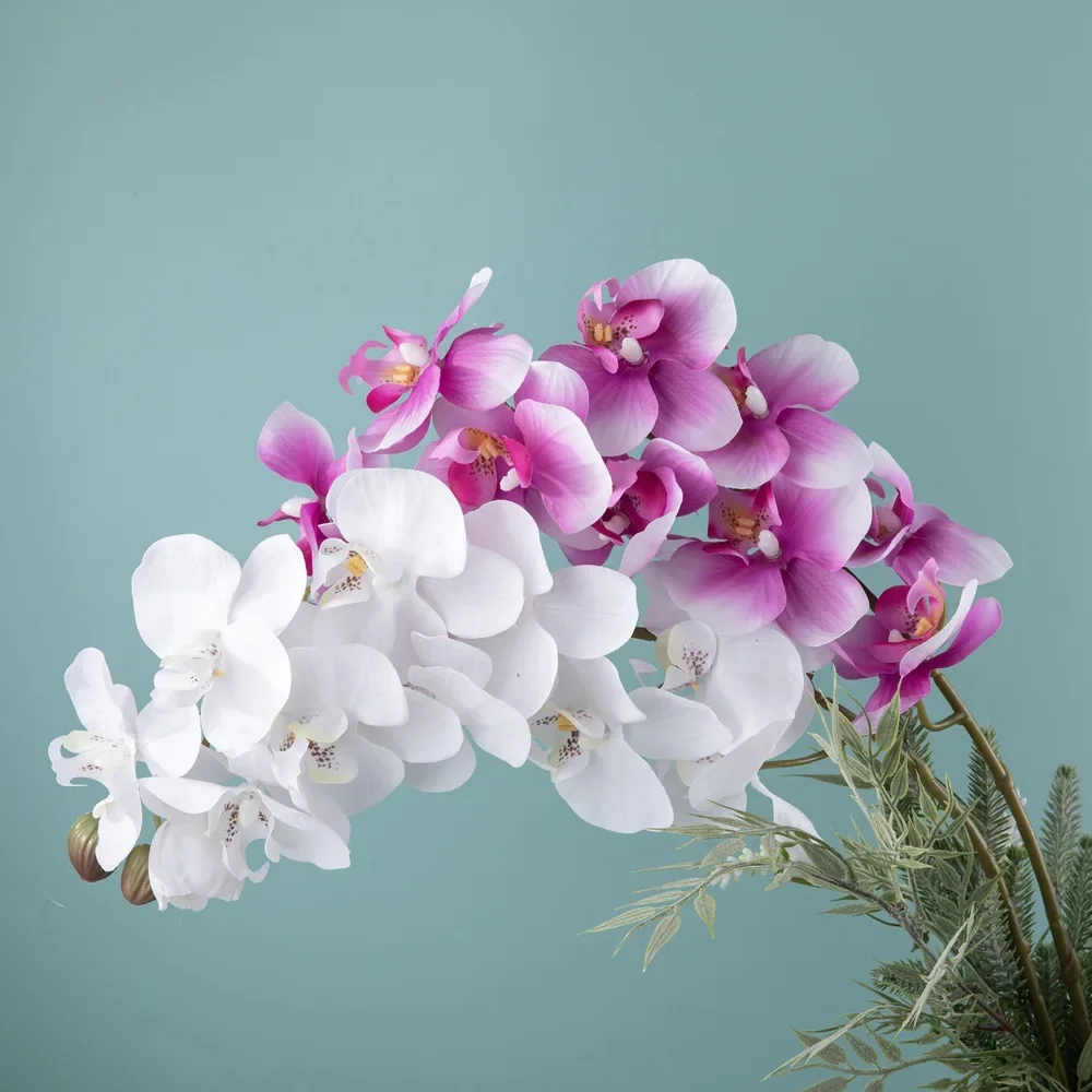 

2 pieces of simulated flower eleven-headed touch-feel large butterfly orchid European style home wedding flower arrangement deco