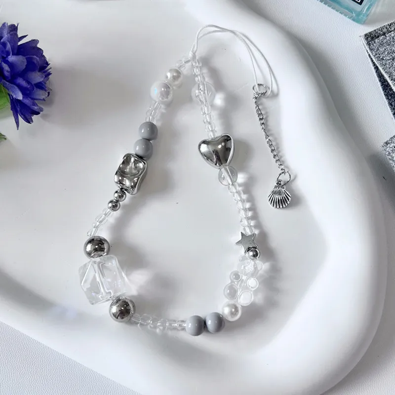 DIY حبة سلسلة الهاتف نهاية صغيرة حبل 5 سنتيمتر فتاة حار شريط لتعليق الهاتف المحمول العصرية الهاتف سحر الاكريليك للتصوير الفوتوغرافي هدية التعبير الذاتي