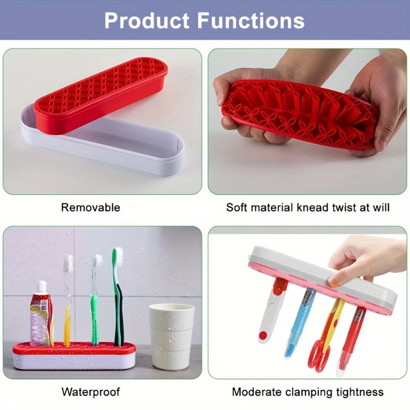 Caixa armazenamento silicone pincéis maquiagem suporte ferramentas artesanato suporte ferramentas costura