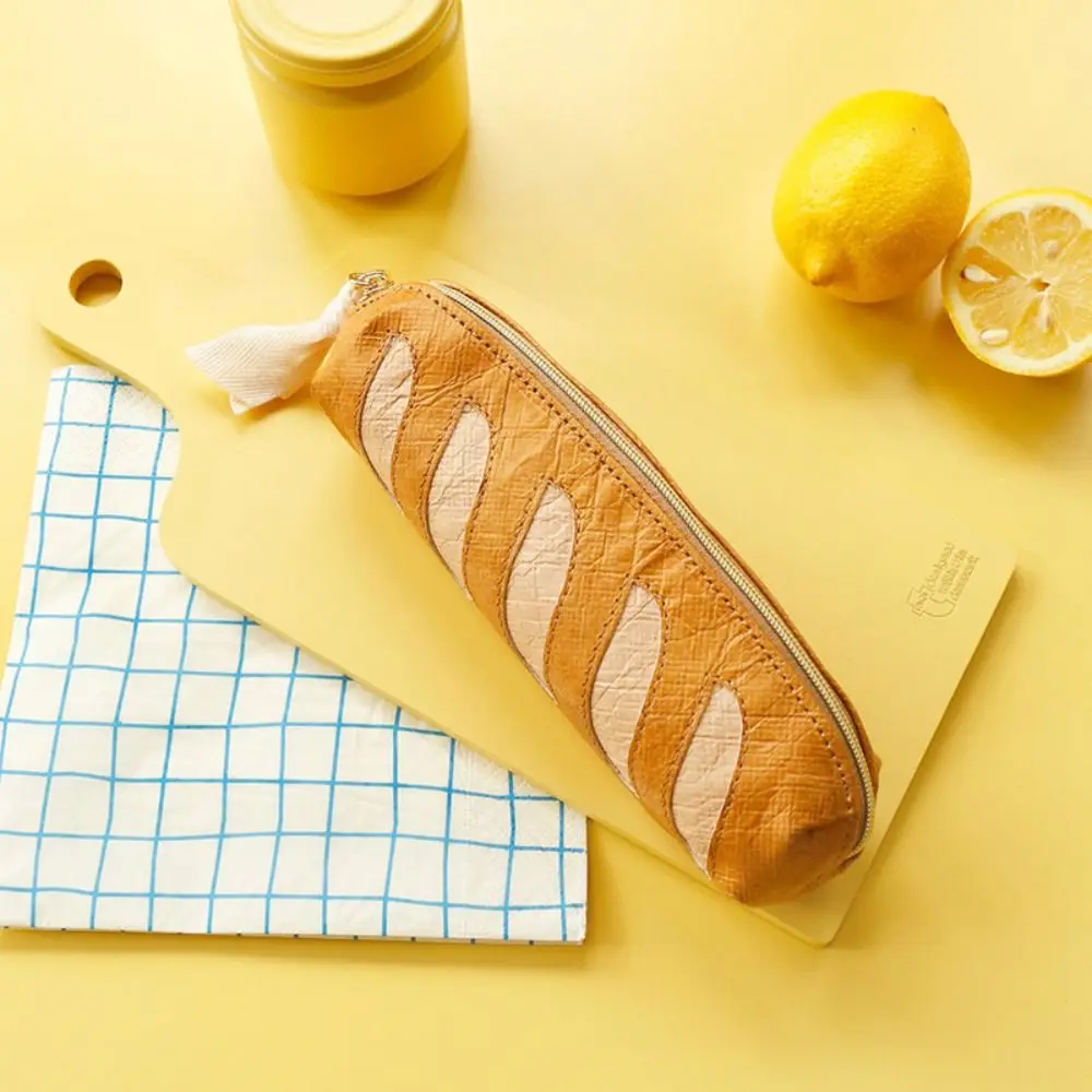 

Portable French Bread Pencil Case Large Capacity Marker Pouch Dupont Paper Pencil Bag Zipper Creative