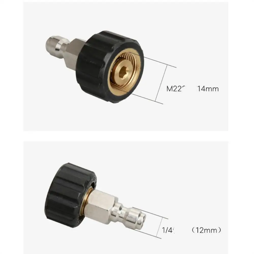 Quick Release Nozzle M22 Coupler Brass Garden Hose Connector for Portable Pressure Washer 3600 Psi