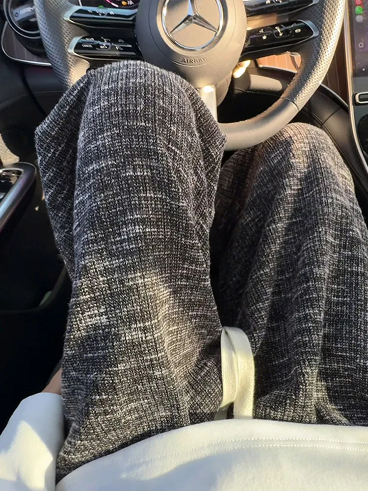 

Мужские повседневные брюки из окрашенной пряжи, осенне-зимние, утепленные, широкие, прямого кроя, модные, в уличном стиле