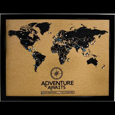 Wanderlust World Travel Map  Track Your Adventures  Inspirational Wall Art for Home Decor Enthusiasts