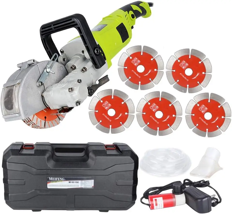 Wall Groove Cutting Machine 220V 4000W Wall Slotting Machine w/ 5pcs Saw Blades