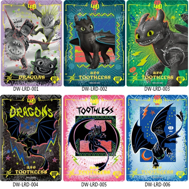 Carte originali How to Train Your Dragon Serie LRD 001-006 Carta da collezione commemorativa dei personaggi Anime Night Fury