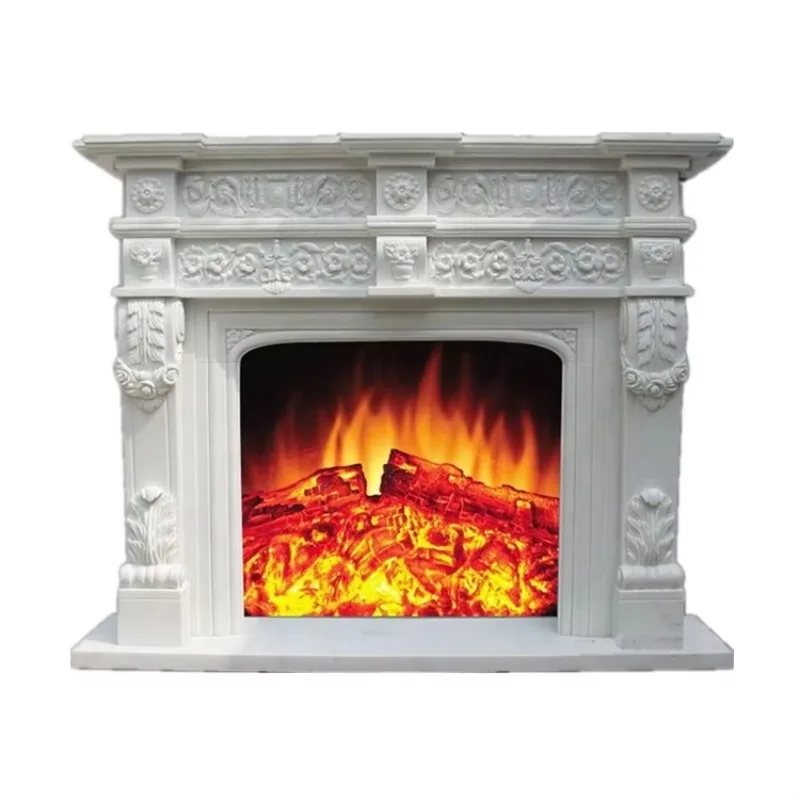 

Hand Polished White Color Indoor Decor Gas Fireplace Sale