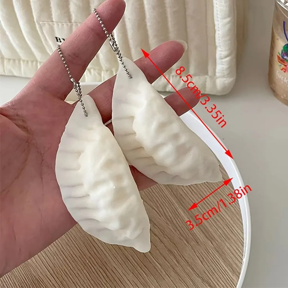 New Charms High Quality Simulation Food Dumplings Keychain Stress Relief TPR Bag Pendant 3D Squishy Toy Durable Cute Gift