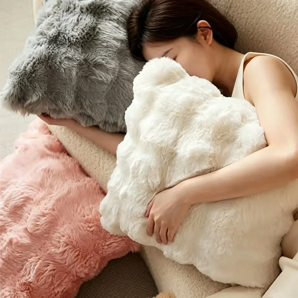 Super Soft Plush Pillow Case Winter Throw Cushion Cover for Sofa Living Room Nordic Home Decor Rectangle Pillow Cover 45CM/ 50CM