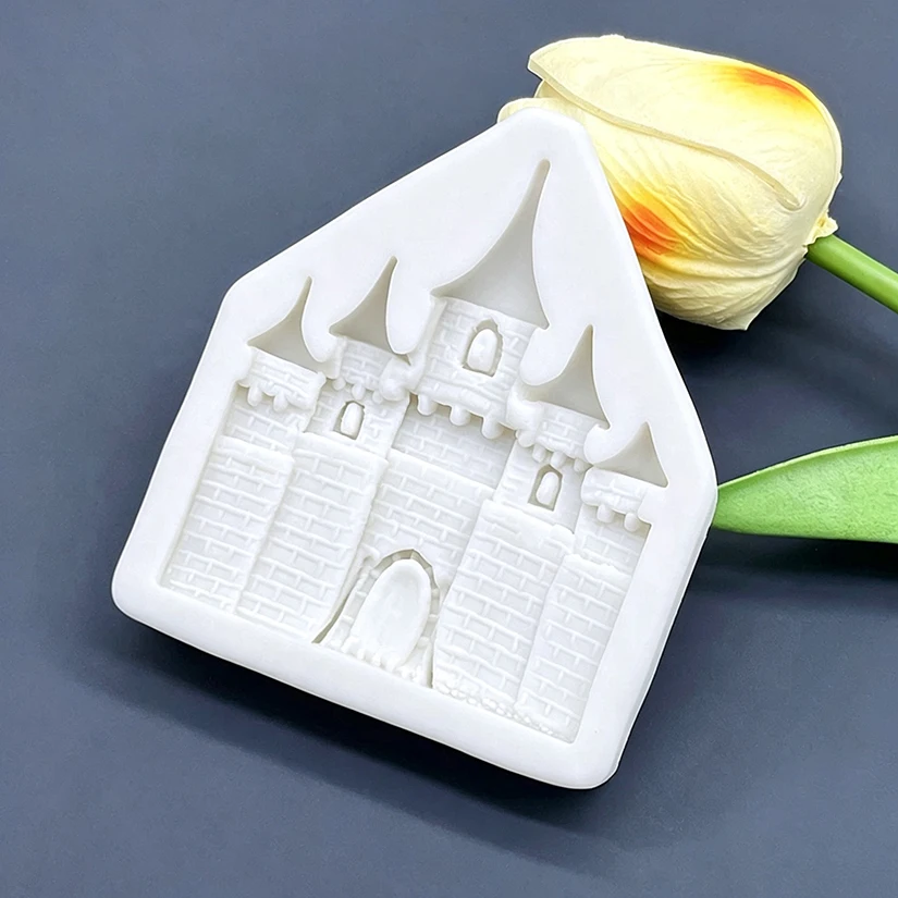 Schloss-Silikonform für Zuckerguss, Harzwerkzeuge, Cupcake-Backform, Fondant-Kuchendekorationswerkzeuge – Detail 4
