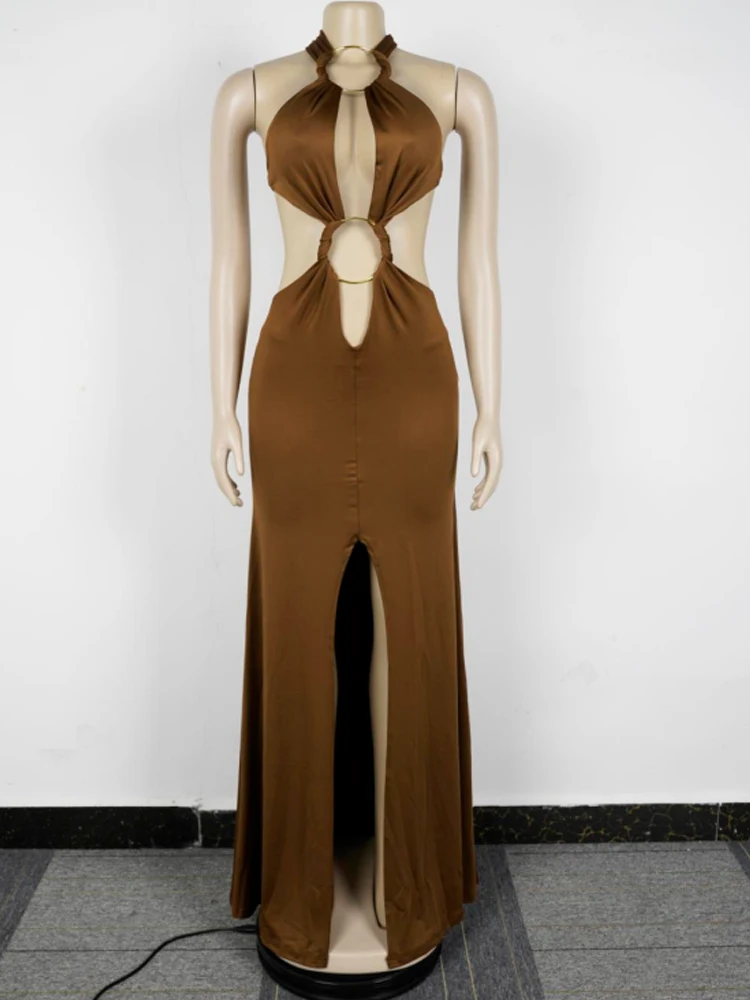 Beyprern New Chic Halter V Neck O Rings Long Maxi Dress Glam Women Sexy Backless Ruched High Slit Party Dresses Birthday Outfits - AliExpress 200000345 Beyprern New Chic Halter V Neck O Rings Long Maxi Dress Glam Women Sexy Backless Ruched High Slit Party Dresses Birthday Outfits - AliExpress 200000345