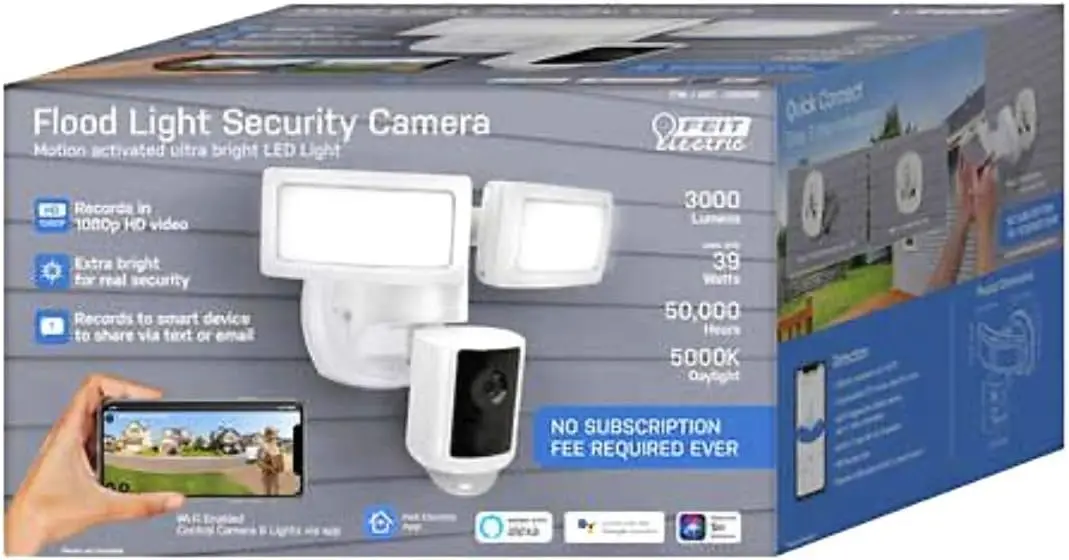 

Умный светодиодный прожектор безопасности 1080P HD с датчиком движения для наружного использования