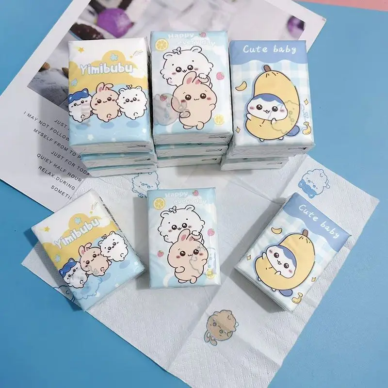 MINISO Chiikawa 12 التعبئة والتغليف لطيف Kawaii Usagi Momonga الأنسجة المطبوعة طالب المحمولة منشفة منديل هدايا أطفال المدارس #2