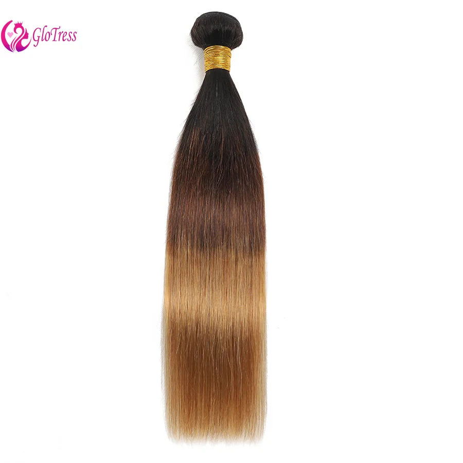 Color 1B/4/27 Straight Human Hair Bundles 8-24 Inches 3 Bundles Ombre Brazilian Virgin Hair for Black Women 100g/Bundle