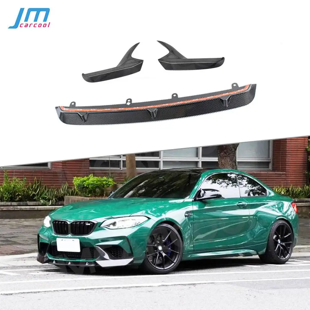 

Carbon Fiber Material Front Bumper Lip Chin Spoiler Flaps Apron For BMW 2 Series F87 M2 M2C Competition 2018 2019 2020