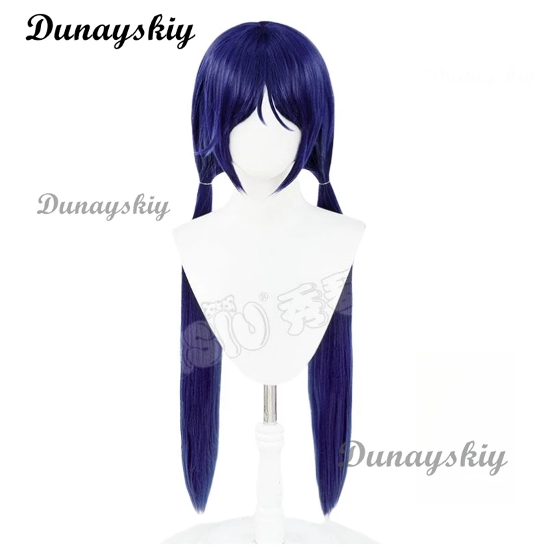 أنيمي لعبة الرعب MiSide تأثيري ميتا متا شعر مستعار طويل مع نصب مزدوج ذيل حصان مقاومة للحرارة الاصطناعية النساء كوس مخصص