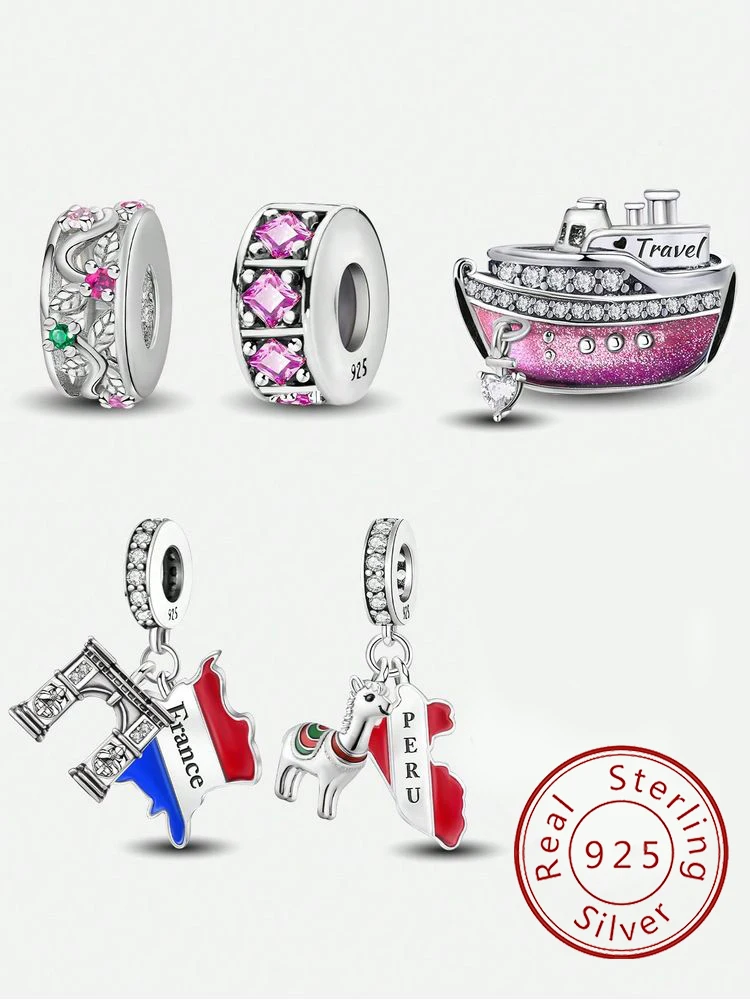 925 Sterling Silber Arc De Triomphe Schiffsreise-Serie Anhänger für Armbänder und Armreifen – Hochwertiges Feinschmuck-Geschenk