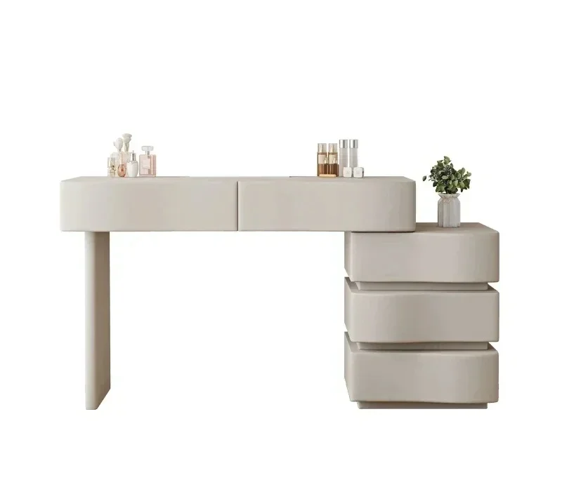 

# Hot Makeup Vanity Table Set Pink Furniture Glass Top Mirror Modern Dressing DeAesthetic Room Bedroom Minimalist Tocador Maquil