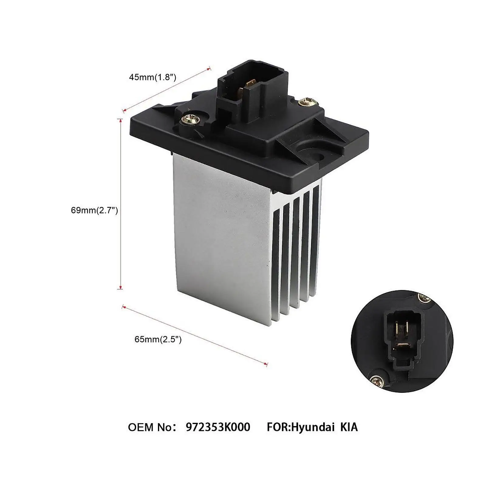 

High Performance HVAC Blower Motor Resistor Metal Fan Speed Controller Replacement for Hyundai Equus 2011-2013