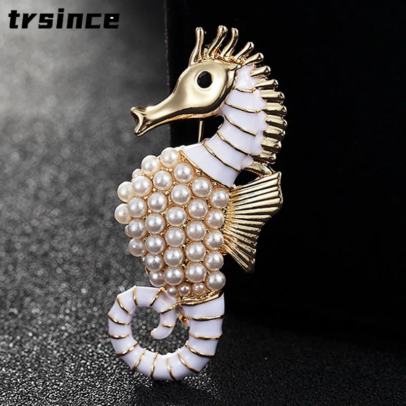 Bonito cavalo marinho broches casamento broach pinos broches vintage jóias broche buquê relogio feminino esmalte de unhas