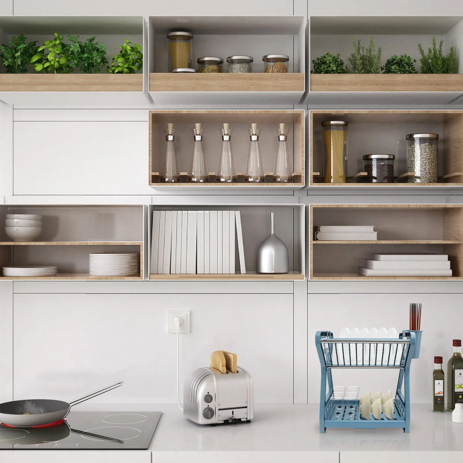 

1pc Double-Layer Bowl Rack -Saving Modern Design Easy Assembly Sink Shelf Kitchen Storage Rack For Kitchen Hotel