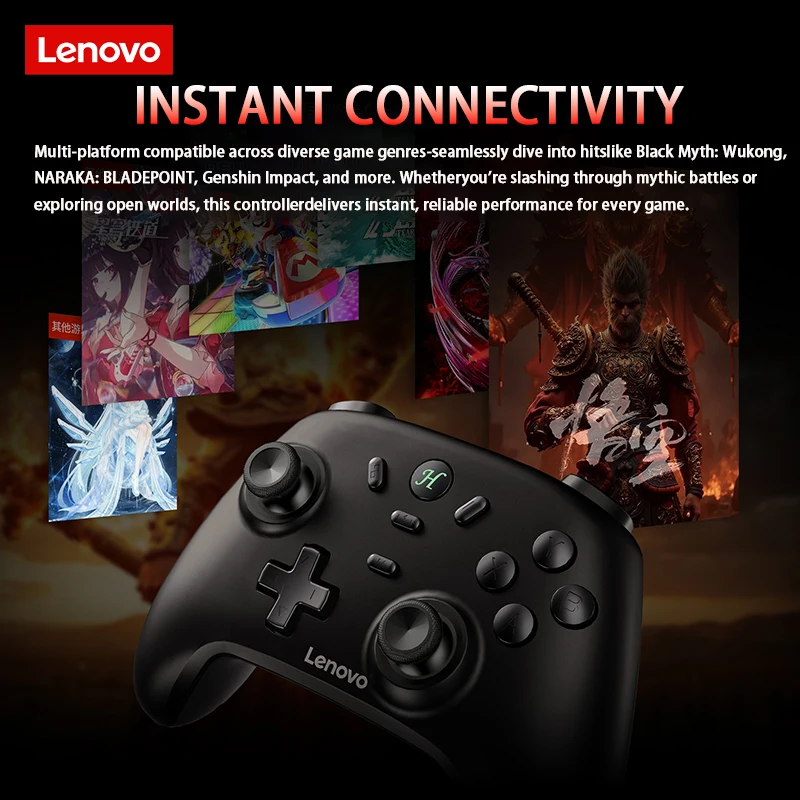 Controlador inalámbrico Lenovo S07 para Switch/Switch OLED/Switch Lite/PC/iPhone/Android teléfono Bluetooth Gamepad con base de carga
