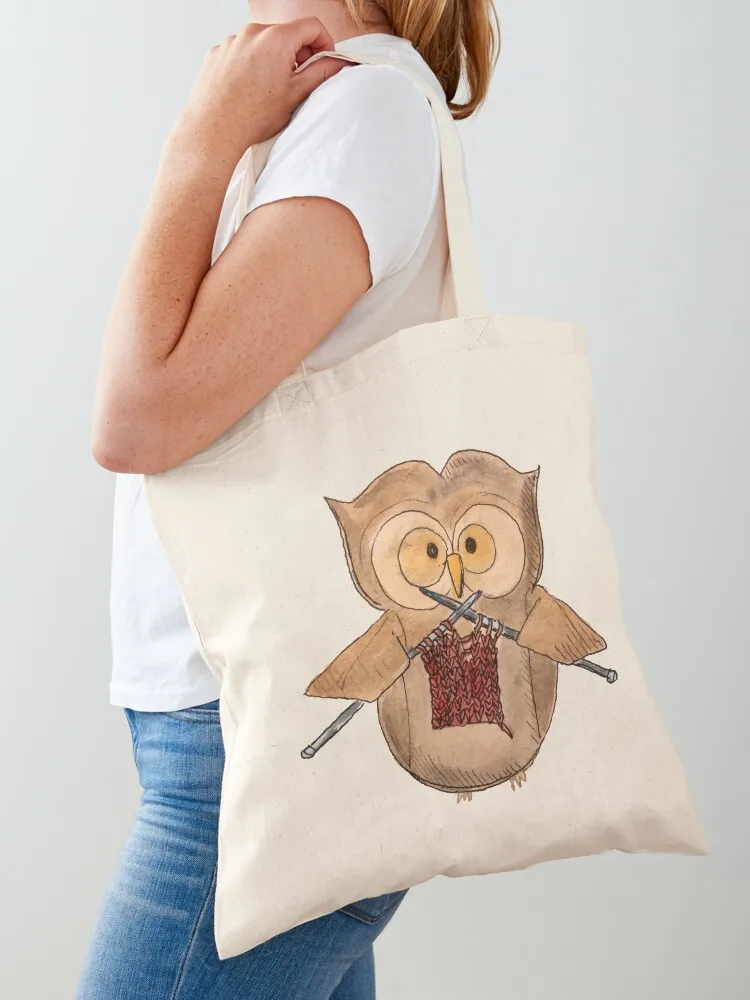 

Knitting Owl - Red class Tote Bag Customizable tote bag tote bag woman Women's shopping Woman shopper