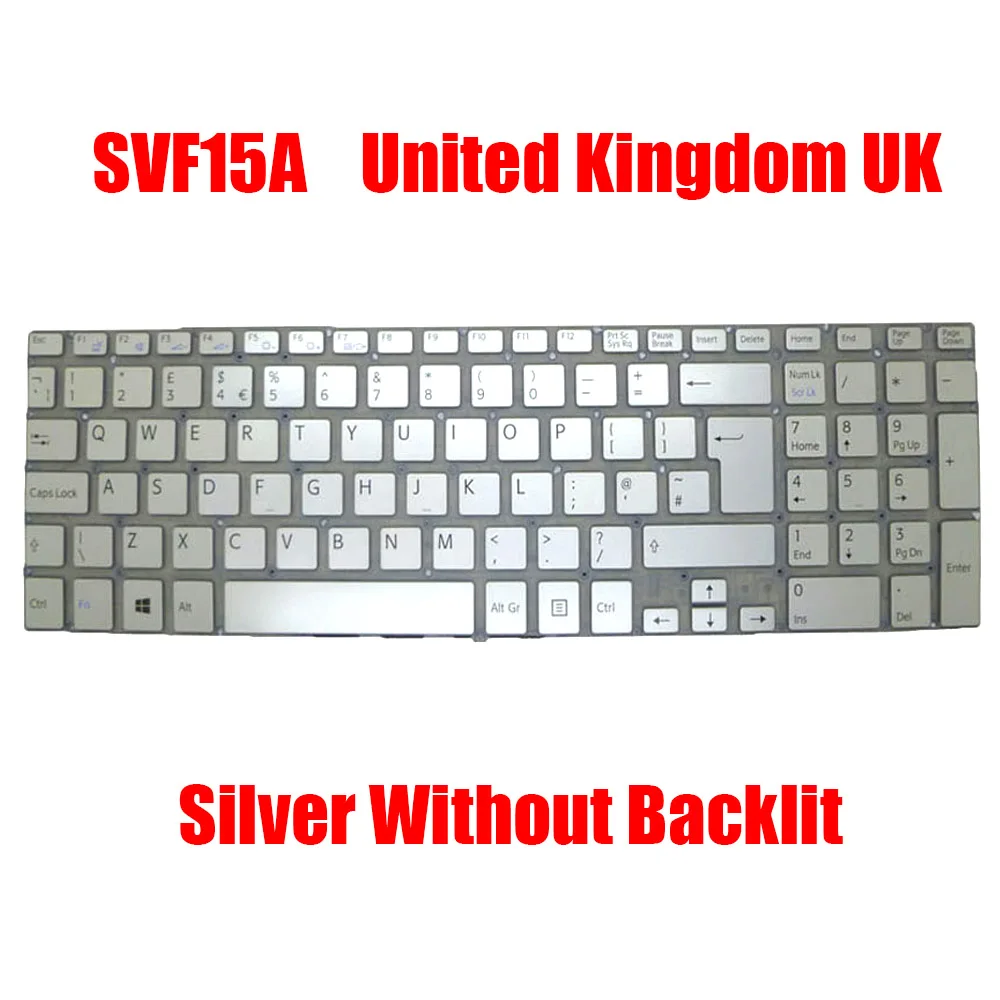 

UK US Laptop Keyboard For SONY SVF15A 149241921GB V141306CK1UK V141306CS1US 149241821US United Kingdom English Silver New