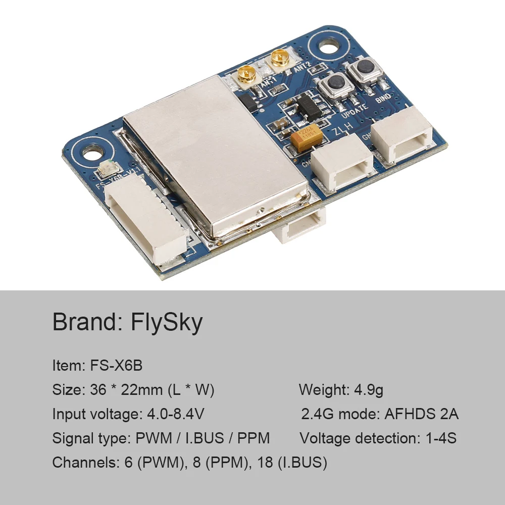 FlySky FS-X6B 2.4G PWM PPM I.BUS Receiver for FPV Racing Drone FS-i10 FS-i8 FS-I6X FS-i4 FS-i6 FS-i6S Transmitter