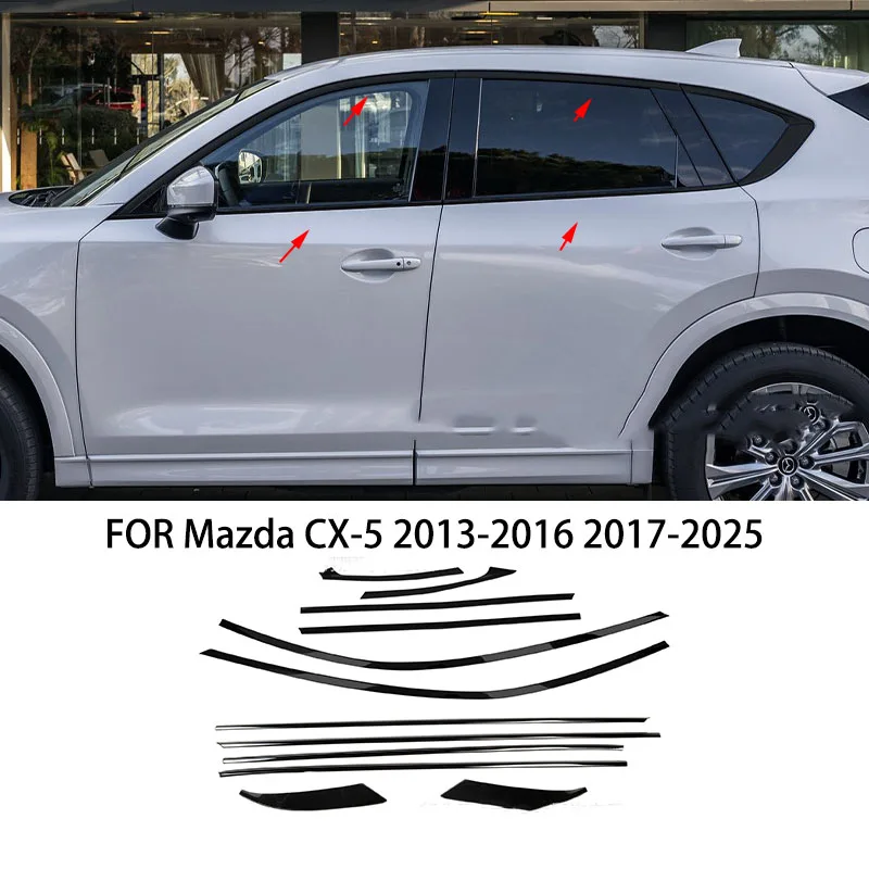 

Car accessories FIT For Mazda CX-5 2013-2016 2017-2025 Stainless steel black Exterior Window Molding Strip Sill side Cover Trim