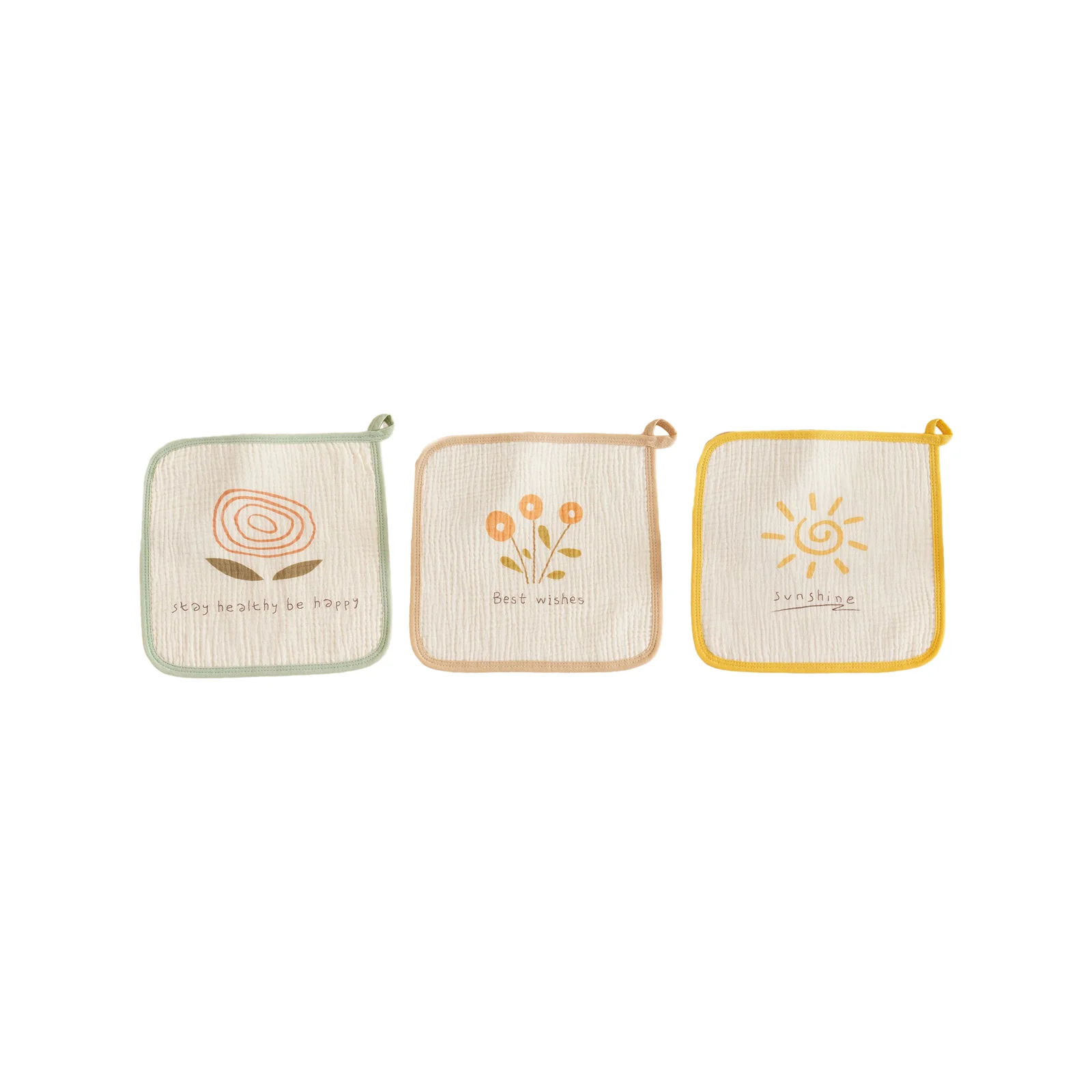 

4-layer baby gauze towel combination pack-flower/flower/sun 3-pack