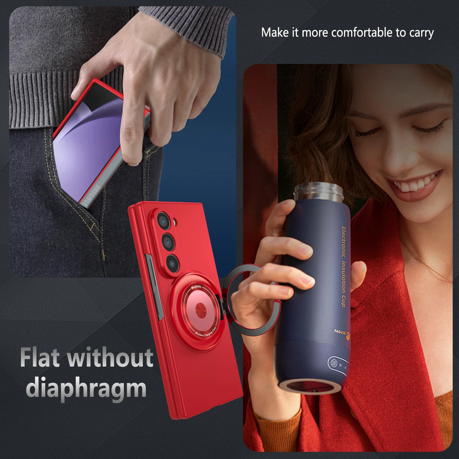 Fold 8 360° Rotatable Super Magnetic Ring Foldable Shockproof Drop-Resistant Protective Case for Samsung Galaxy Z Fold 7 6 5 4 3