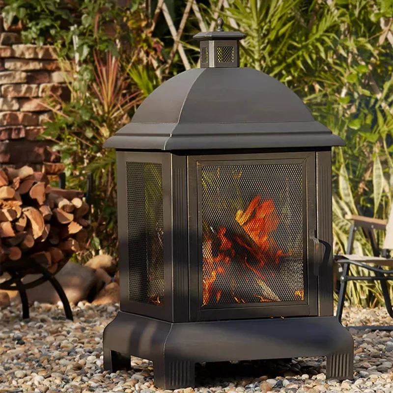 Outdoor courtyard fire stove, home heating stove, indoor charcoal stove fireplace, winter fire set homestay