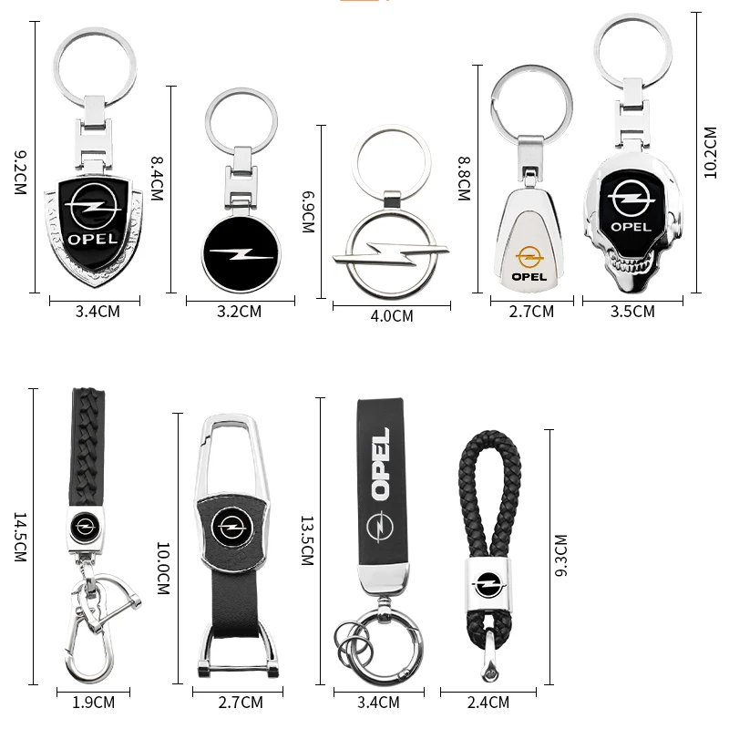 3D Metal/Leather Car Styling Keychain For Opel Corsa 2004 Astra D Combo Insignia Adam Mokka Key Chain Key Rings Auto Accessories