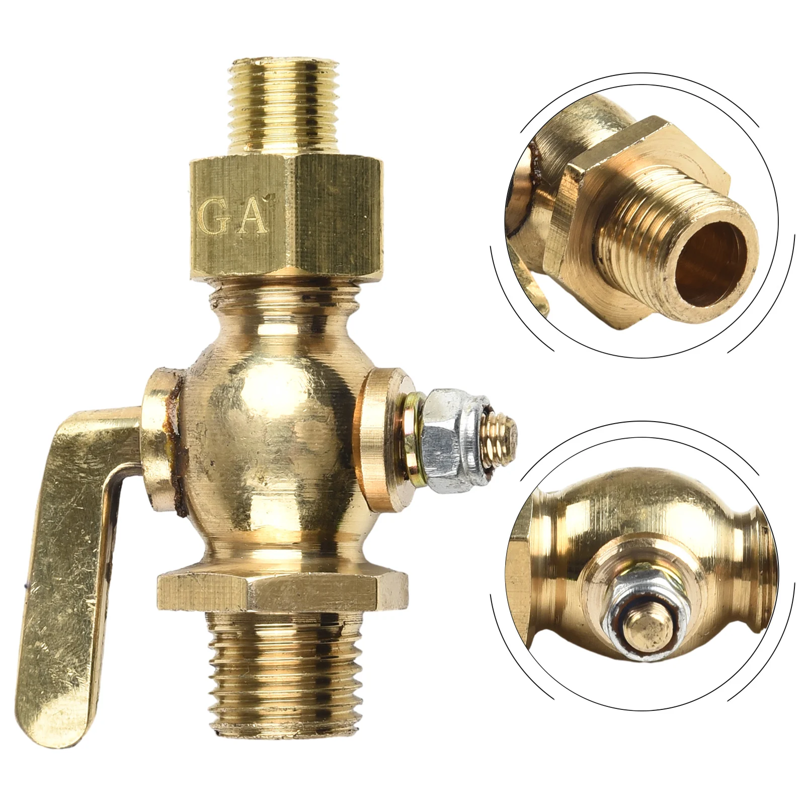 1pc Motorcycle G1/4 Copper Valve Brass Petcock 1/8inch-1/4inch Fuel Tap Suitable For Vintage Motorcycles