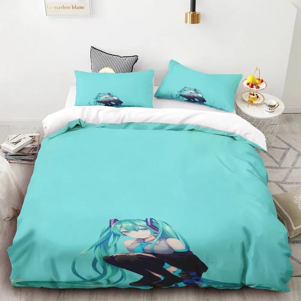 ホット販売かわいい-h-初音ミク-3d-寝具セット漫画-2-3-ピース布団カバー枕カバー十代の女の子の寝室の装飾ギフト
