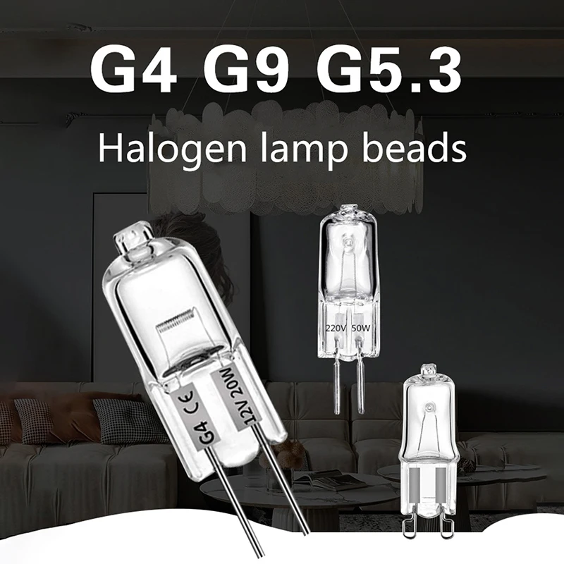 2Pcs G4/G5.3/G9 Bulb DC 12V/220V Type Halogen Lamp Halogen Lamp Transparent Each Bulb With Inner Box For Home Decoration